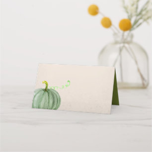 Watercolor Fall Autumn Thanksgiving Pumpkin Place Card