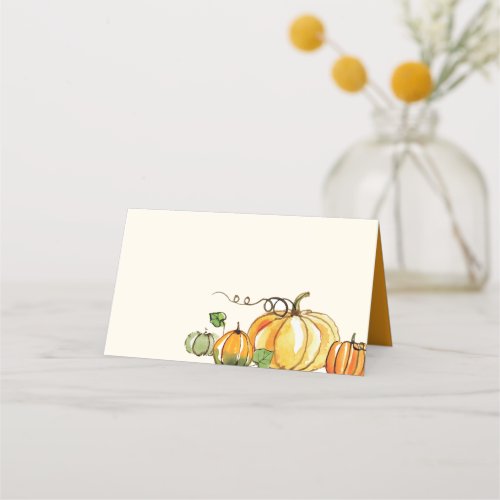 Watercolor Fall Autumn Thanksgiving Theme Place Card
