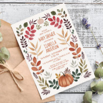 Watercolor Fall Baby Shower Invitation