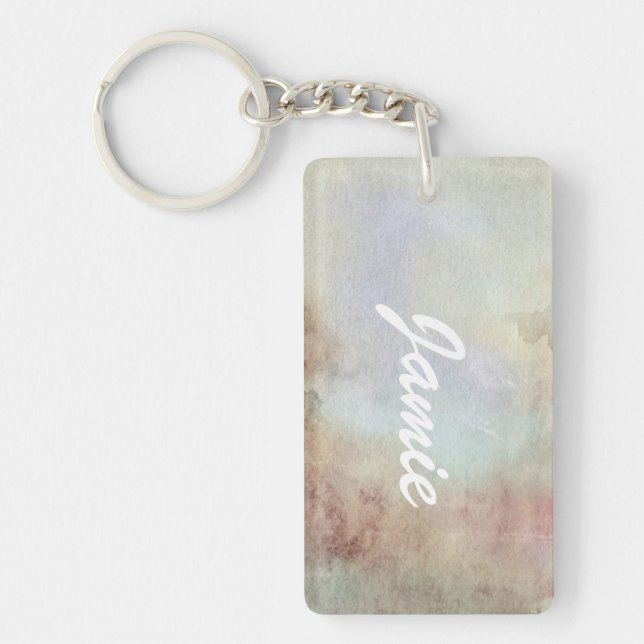 Watercolor Fall Background Keychain (Front)