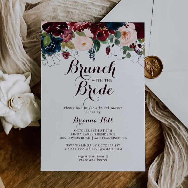 Watercolor Fall Brunch with the Bride Shower Invitation (Creator Uploaded)