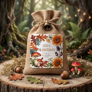 Watercolor Fall Enchanted Woodland Birthday Party Square Sticker