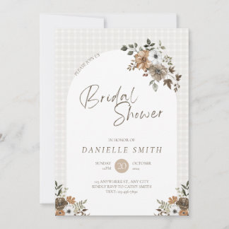 Watercolor Fall Floral Bridal Shower Invitation