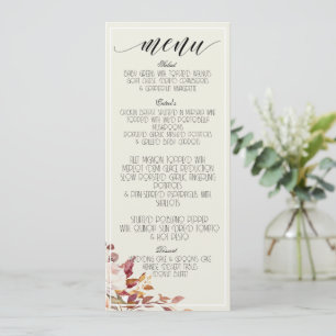 Watercolor Fall Floral Foliage Menu