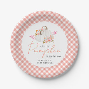 Watercolor Fall Floral Little Pumpkin Baby Shower Paper Plates