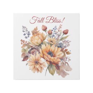 Watercolor Fall Flowers-Fall Bliss- Gallery Wrap
