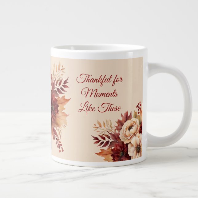 Watercolor Fall Flowers- Giant Coffee Mug (Right)