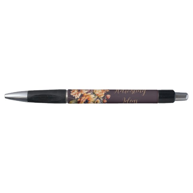 Watercolor Fall Flowers-Purple Pen (Front)