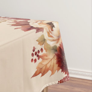 Watercolor Fall Flowers- Tablecloth
