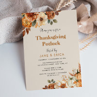 watercolor fall flowers thanksgiving potluck