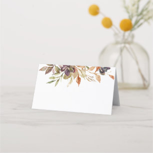 Watercolor Fall Foliage Succulent Place Cards