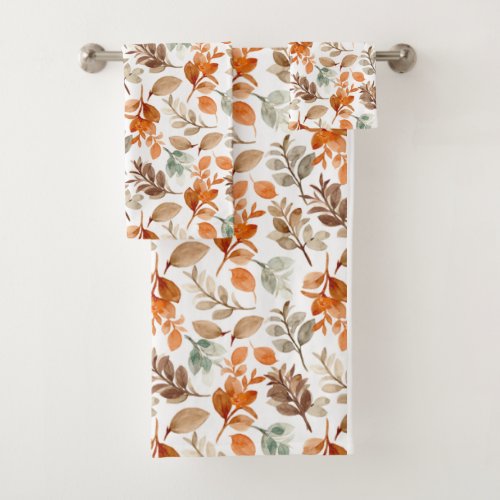 Watercolor Fall Foliage Towel Set