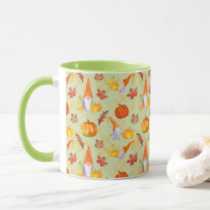 Watercolor Fall Gnomes, Pumpkins And Leaves Combo Mug