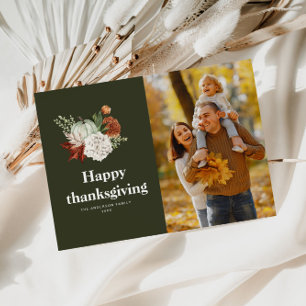 watercolor fall harvest happy thanksgiving photo holiday card
