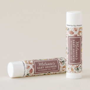 Watercolor Fall Leaves Baby Shower Lip Balm Favor