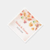 Watercolor Fall Leaves Fall personalized napkins (Corner)