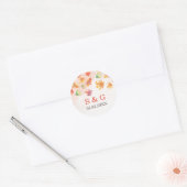 Watercolor Fall Leaves Fall wedding favors sticker (Envelope)