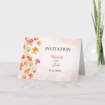 Watercolor Fall Leaves Fall wedding invitations