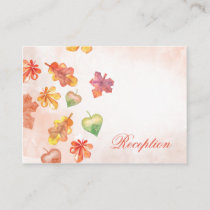 Watercolor Fall Leaves Fall wedding reception Enclosure Card