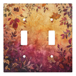 Watercolor Fall Leaves Light Switch Cover