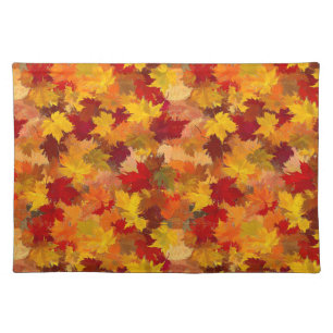 Watercolor Fall Leaves - Vintage Autumn Pattern Cloth Placemat