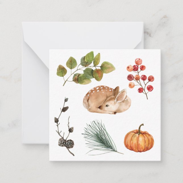 Watercolor Fall Note Card (Front)