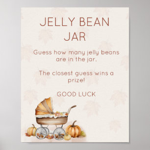 Watercolor Fall Pumpkin Baby Shower Game Poster