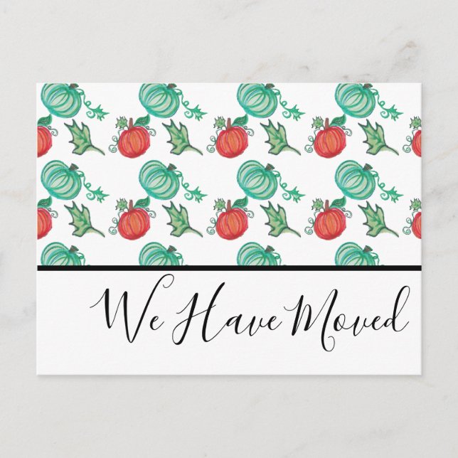 Watercolor Fall Pumpkin Patch Post Card (Front)