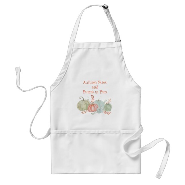Watercolor Fall Pumpkins  Adult Apron (Front)
