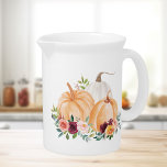 Watercolor Fall Pumpkins and Boho Flowers Beverage Pitcher<br><div class="desc">Elevate your Thanksgiving drinks with our Watercolor Fall Pumpkins and Boho Flowers Beverage Pitcher. Pour a slice of autumn charm at your harvest gathering!</div>