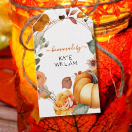 Watercolor Fall theme label for homemade items