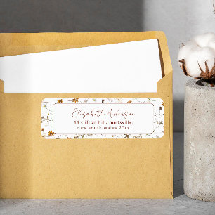  Watercolor Fall Wildflower Bridal Shower  Label