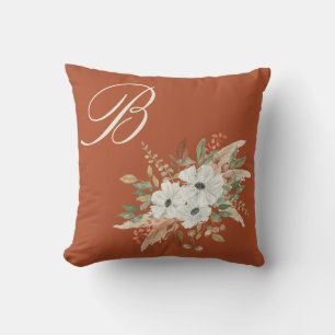 Watercolor Fall Winter Bouquet Throw Pillow
