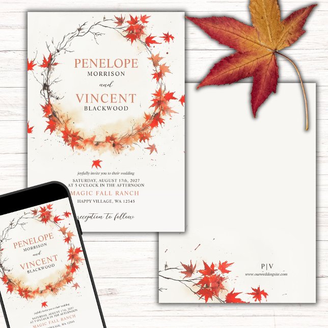 Watercolor Fall Wreath Invitation (Creator Uploaded)