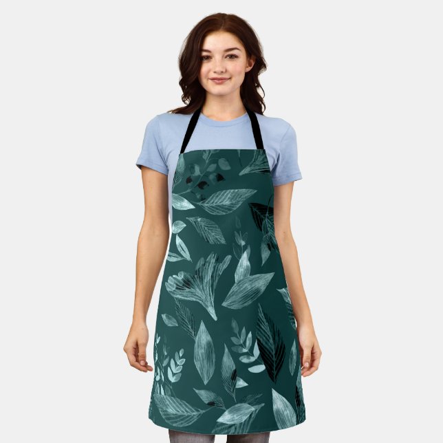 Watercolor fallen leaves 10 apron (Worn)