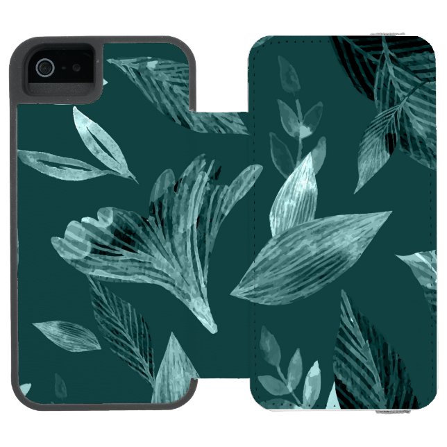 Watercolor fallen leaves 10 incipio iPhone wallet case (Folio Open)