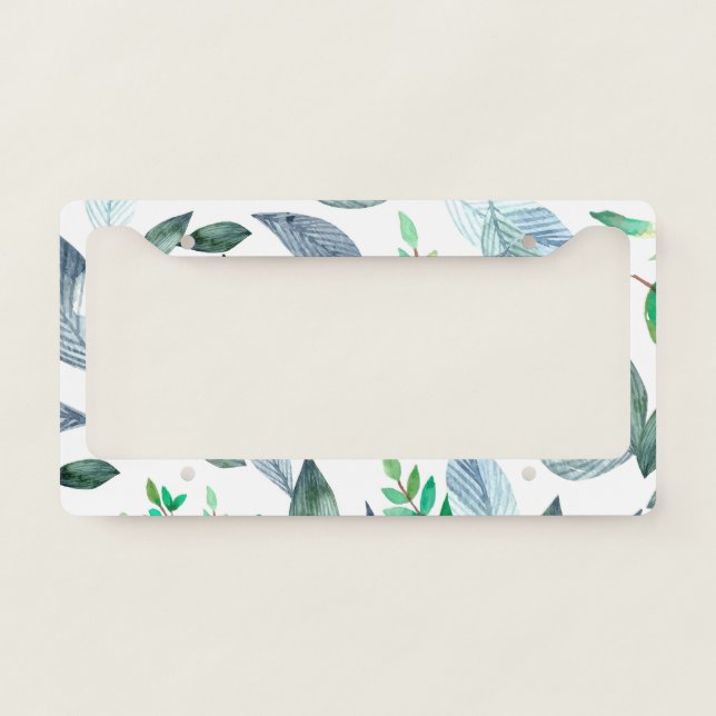 Watercolor fallen leaves 11 license plate frame (Front)