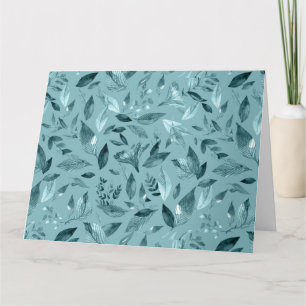 Watercolor fallen leaves 2 thank you card