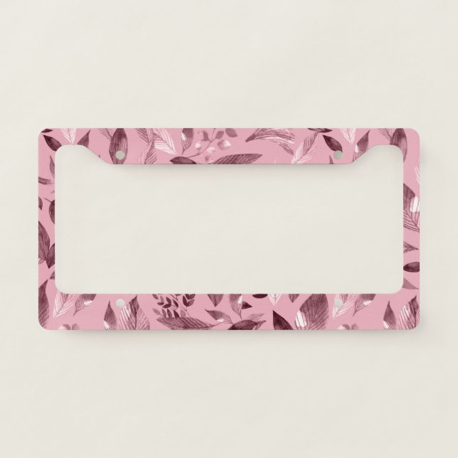 Watercolor fallen leaves 3 license plate frame (Front)