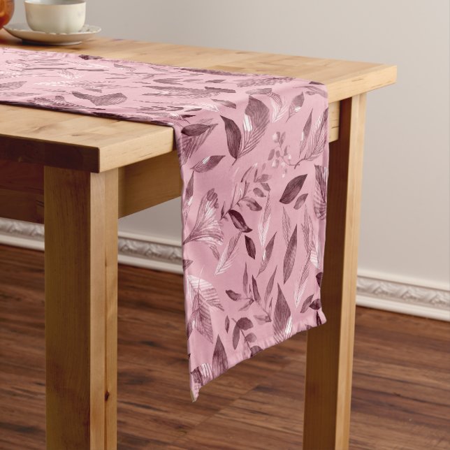 Watercolor fallen leaves 3 medium table runner (In Situ)