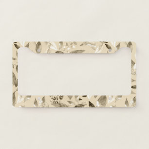 Watercolor fallen leaves 4 license plate frame