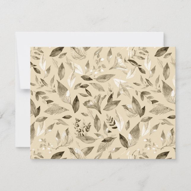 Watercolor fallen leaves 4 note card (Front)