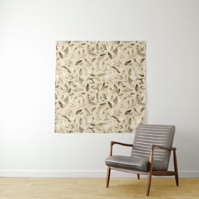 Watercolor fallen leaves 4 tapestry (In Situ (Horizontal))