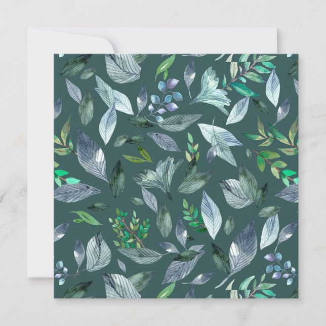 Watercolor fallen leaves 5 announcement (Front)