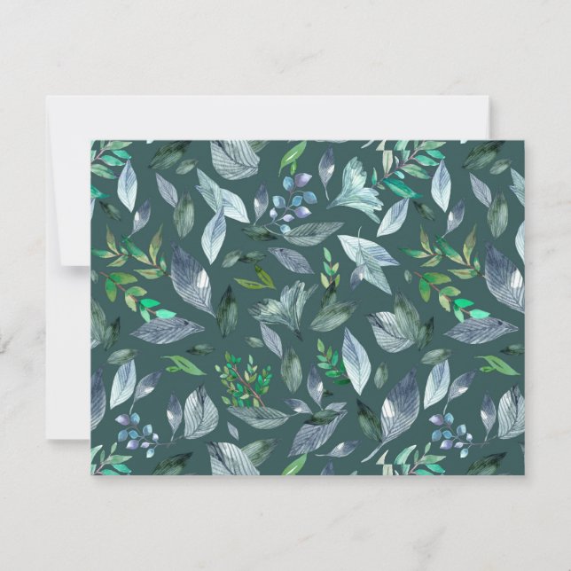 Watercolor fallen leaves 5 save the date (Front)