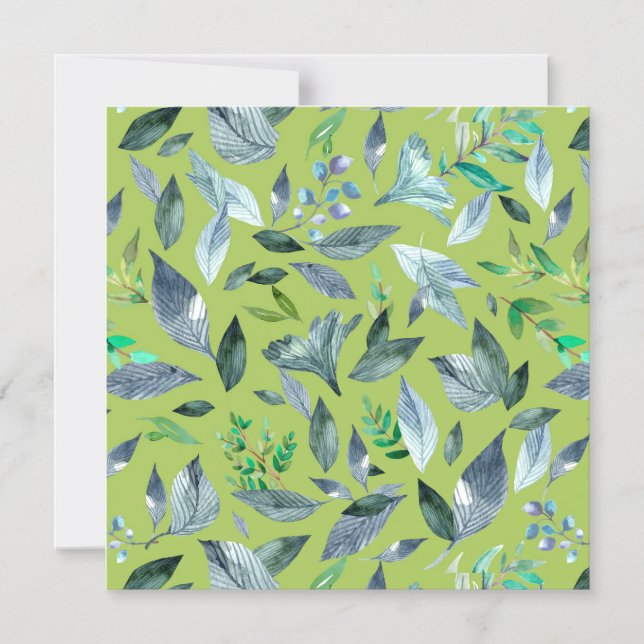 Watercolor fallen leaves 6 magnetic invitation (Front)