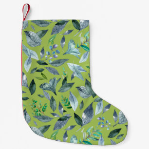 Watercolor fallen leaves 6 small christmas stocking