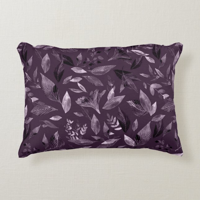 Watercolor fallen leaves 7 accent pillow (Front)