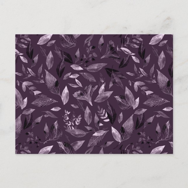 Watercolor fallen leaves 7 holiday postcard (Front)