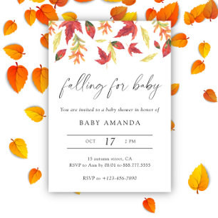 Watercolor Falling for baby shower Invitation